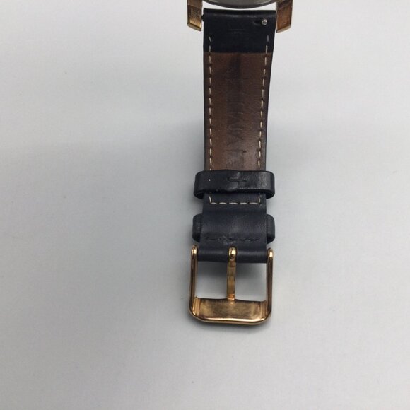 MVMT Watch Women 38mm Gold Tone Date Black Leather Band New Battery - Picture 15 of 16